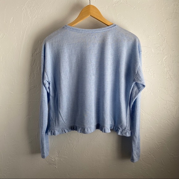 LOFT Striped Long Sleeve Crop Tee - Picture 4 of 5